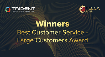 Trident wins Best Customer Service (Large Customers) at TELCAs 2022